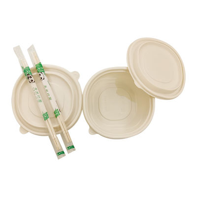 Màu sắc tự nhiên hộp ăn trưa dùng một lần Biodegradable Corn Starch Bowl Đồ xách chống rò rỉ