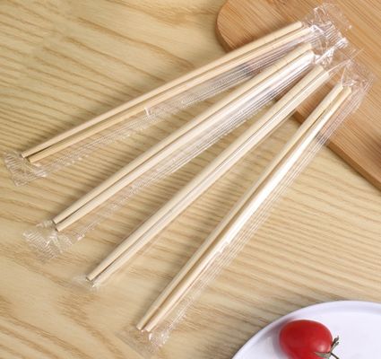 Thịt ăn tròn dùng một lần bằng tre tự nhiên với gói OPP cho đồ dùng gia đình / nhà hàng / khách sạn