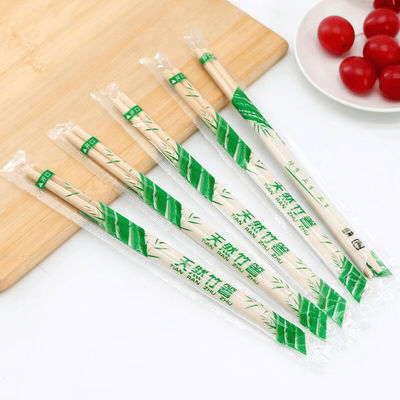 Màu tự nhiên OPP Bao bì tre tròn dùng một lần đũa tùy chỉnh đũa ăn một lần Eco thân thiện Biodegradable