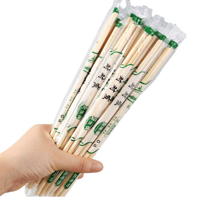 OPP đóng gói tre tròn dùng một lần đũa đồ ăn tùy chỉnh nhà sản xuất Logo và đóng gói có thể sử dụng cho hộ gia đình / nhà hàng / khách sạn
