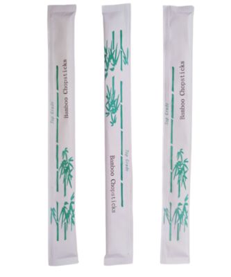Tensoge Bamboo Chopsticks With Logo Print Individual Full Paper Wrapped  Twins Tensoge Round Bulk disposable bamboo chopsticks