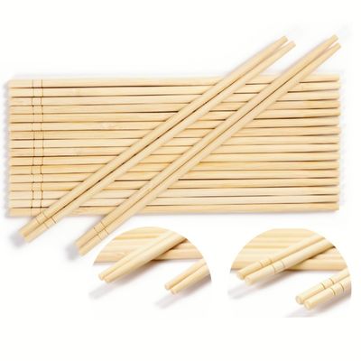 Natural Insect-Resistant Sanitary Round Bamboo Chopsticks with Polishing for Household and Restaurant Use
