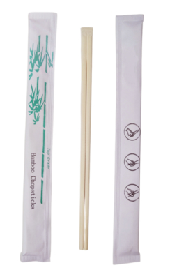 Đũa tre có in logo, bọc giấy riêng lẻ/vỏ bọc đầy đủ, đũa Sushi Tensoge, đũa tre dùng một lần của Trung Quốc